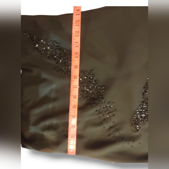 Stunning Black Maxi evening gown, with Beaded Detail, Ankle Length. Size 8 - Picture 6 of 12